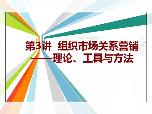 组织间营销课件 第3讲  组织市场的关系营销-理论、工具与方法