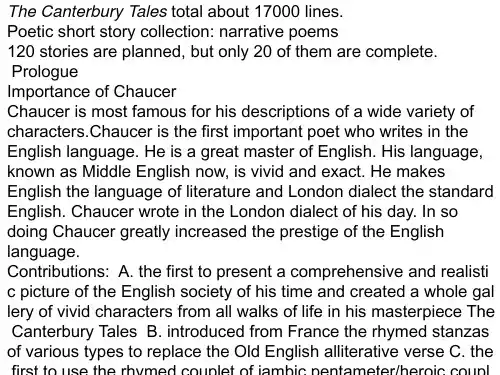 英国文学选读上作家作品完整版