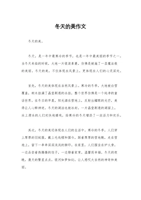 冬天的美作文