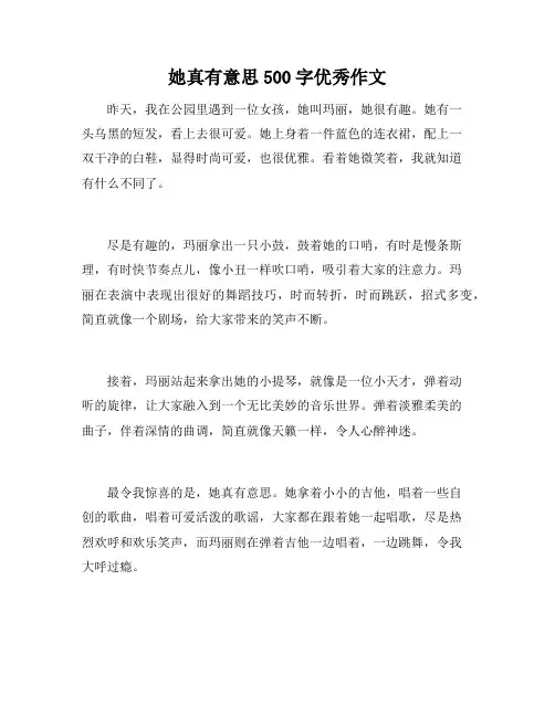 她真有意思500字优秀作文