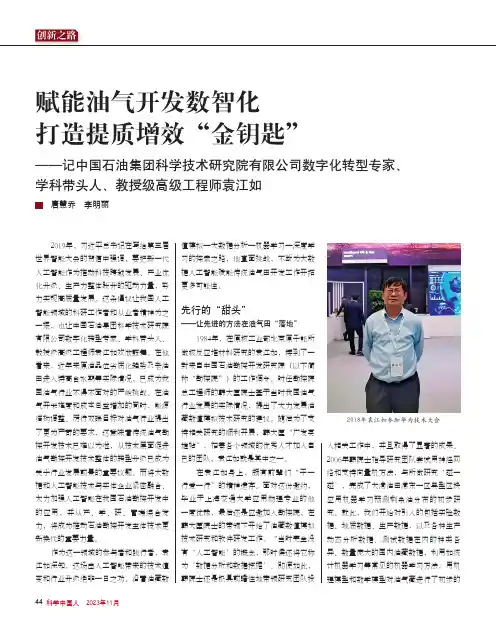 赋能油气开发数智化_打造提质增效“金钥匙”——记中国石油集团科学技术研究院有限公司数字化转型专家、学