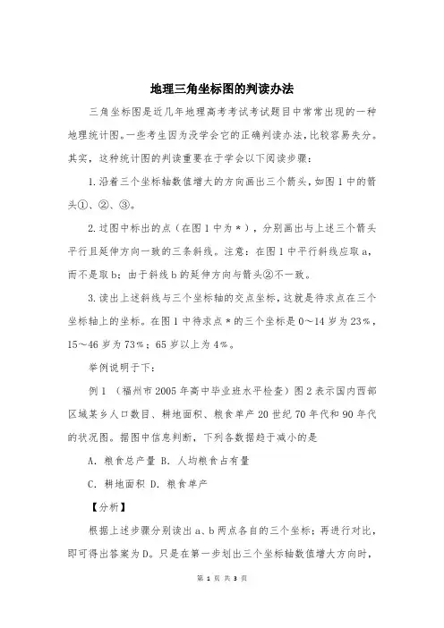地理三角坐标图的判读办法