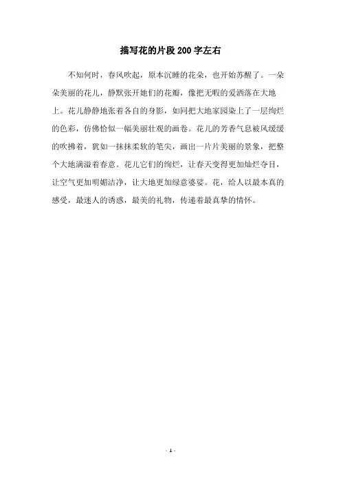 描写花的片段200字左右
