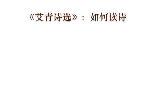 部编版九年级语文上册复习课件： 《艾青诗选》(共44张PPT)