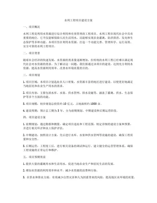 水利工程项目建设方案