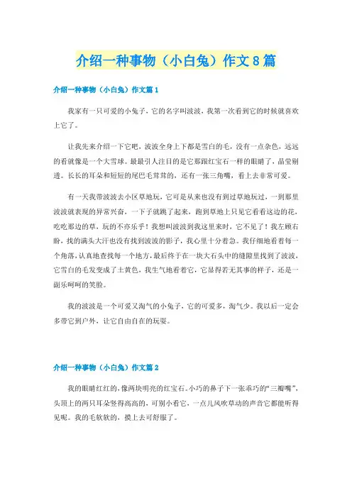 介绍一种事物（小白兔）作文8篇