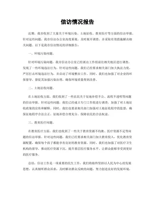 信访情况报告