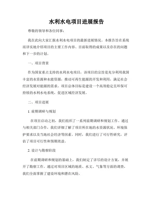 水利水电项目进展报告