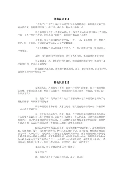 停电以后作文
