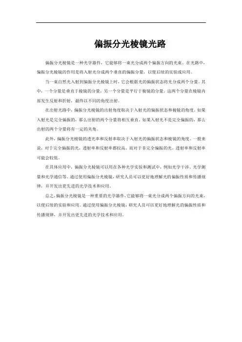 偏振分光棱镜光路
