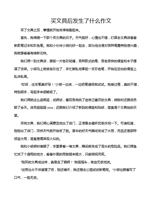 买文具后发生了什么作文