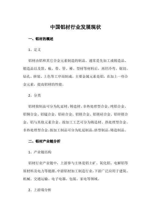 中国铝材行业发展现状