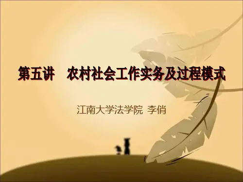 第五章 农村社会工作实务及过程模式