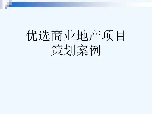 优选商业地产项目策划案例[可修改版ppt]
