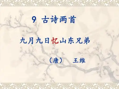 9 九月九日忆山东兄弟》ppt课件