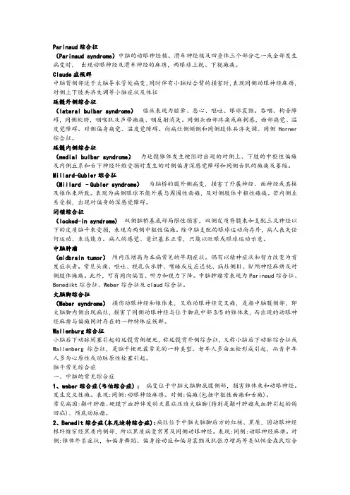 神经内科疾病综合征