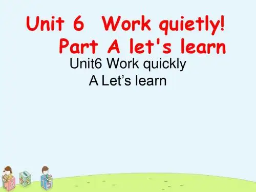 【推荐下载】人教版(PEP)五年级英语下册Unit 6  A Lets learn(2)
