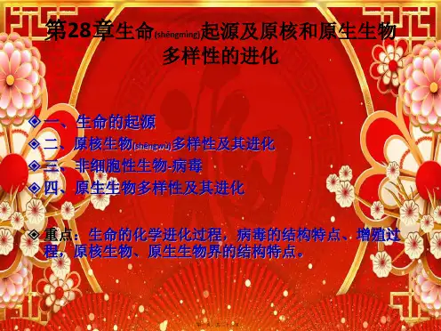 高中生物生物多样性的进化28生命起源及原核和原生生物课件高中全册生物课件