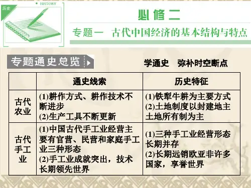 高三历史一轮复习课件第15课时 古代中国的农业与手工业经济(人民版必修2)
