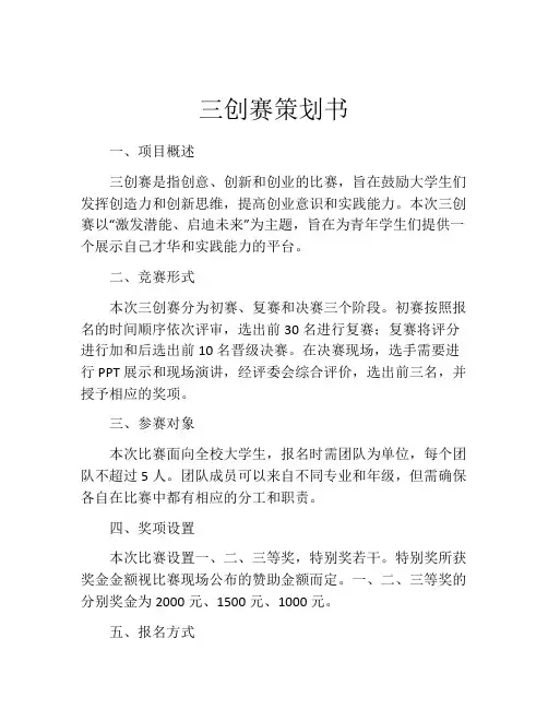 三创赛策划书
