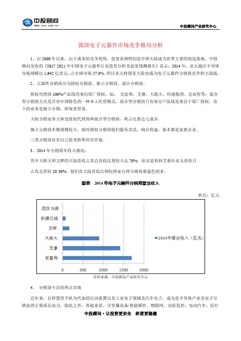 我国电子元器件市场竞争格局分析
