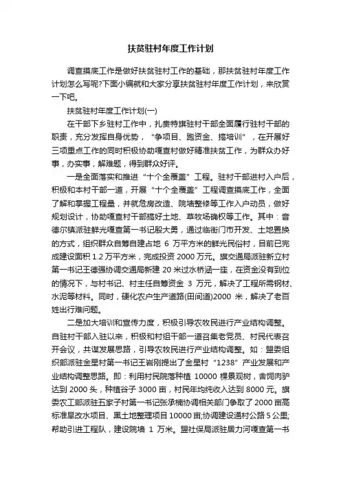 扶贫驻村年度工作计划
