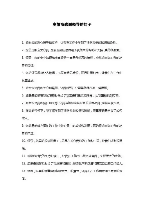 高情商感谢领导的句子