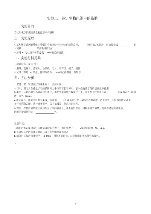 实验-脂肪的鉴定