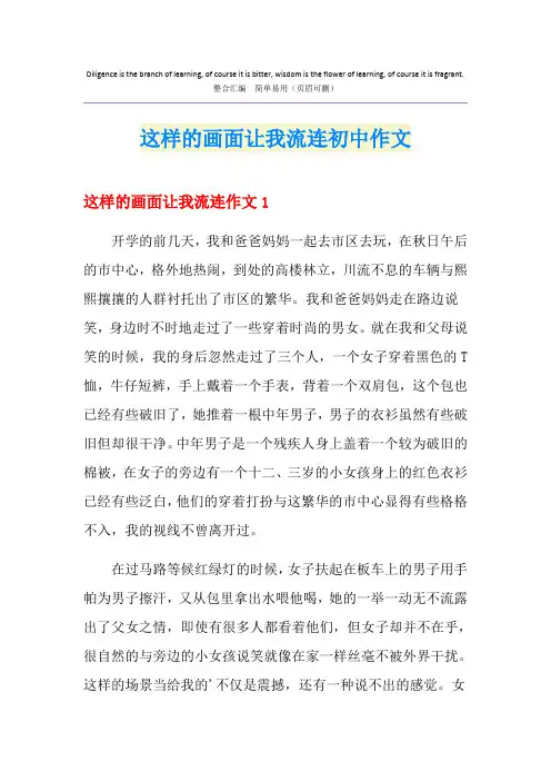 这样的画面让我流连初中作文