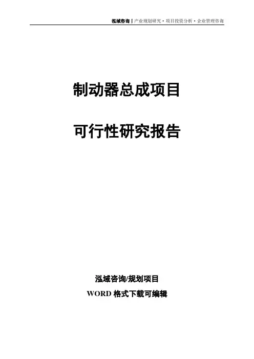 制动器总成项目可行性研究报告