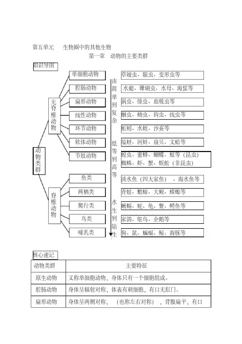 2018最新人教版八年级上册生物中考考点精华识记(思维导图版)精品名师资料.doc