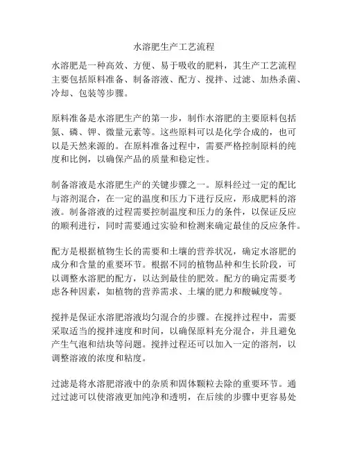 水溶肥生产工艺流程