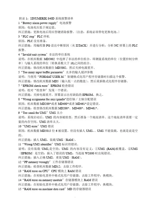数控机床报警大全
