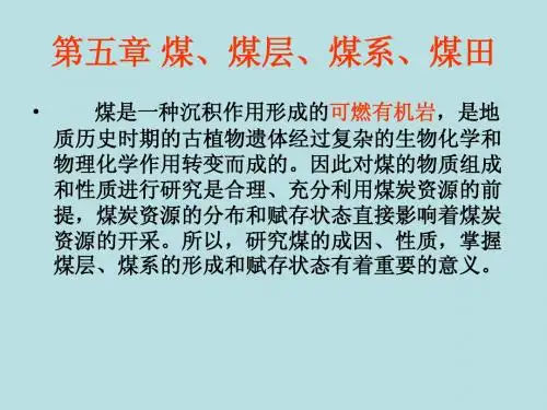 煤矿地质学5煤、煤层、煤系、煤田