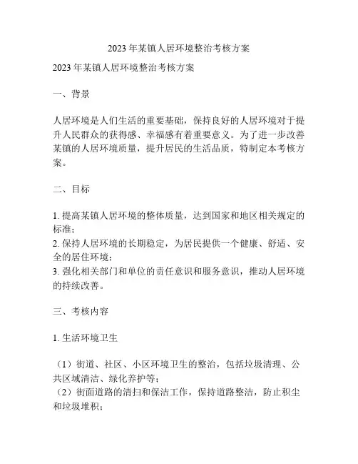 2023年某镇人居环境整治考核方案