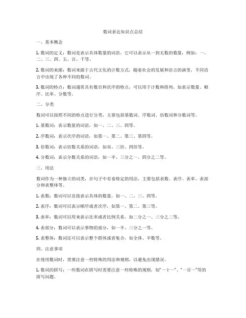 数词表达知识点总结