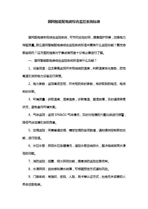 国网智能配电房综合监控系统标准