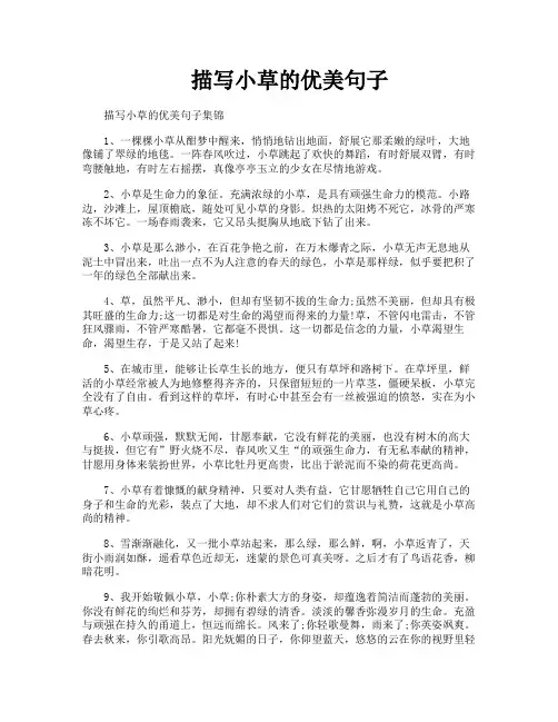 描写小草的优美句子