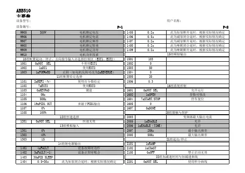 ACS510变频器(PID)参数