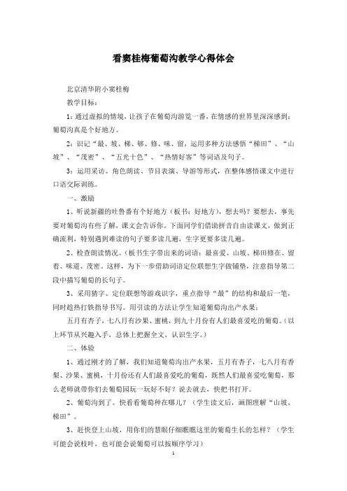 看窦桂梅葡萄沟教学心得体会