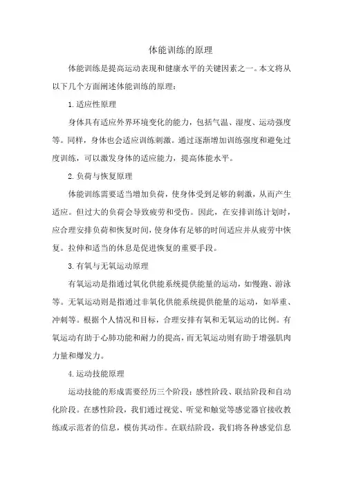 体能训练的原理