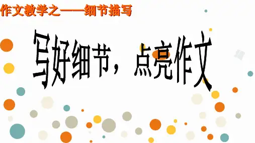 九年级语文复习：作文 细节描写 课件(共14张PPT)