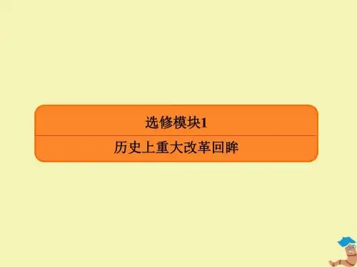 (赢在微点)2020高考历史总复习选修模块1历史上重大改革回眸课件新人教版