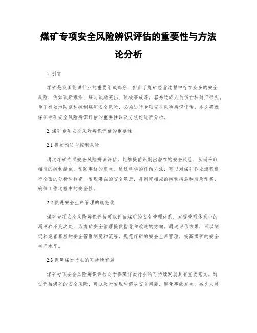 煤矿专项安全风险辨识评估的重要性与方法论分析