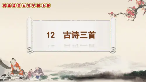 部编版语文五年级上册第12课《古诗三首》生字讲解课件