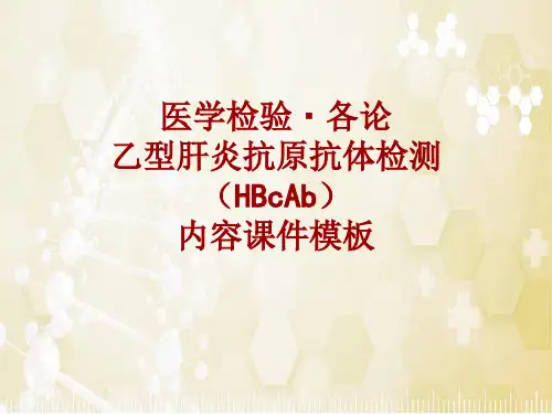 医学检验·检查项目：乙型肝炎抗原抗体检测(HBcAb)_课件模板