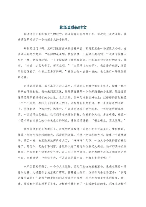 菜场真热闹作文