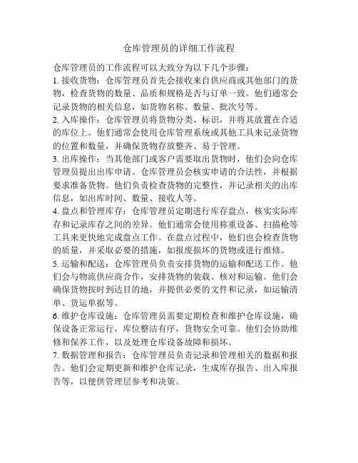 仓库管理员的详细工作流程