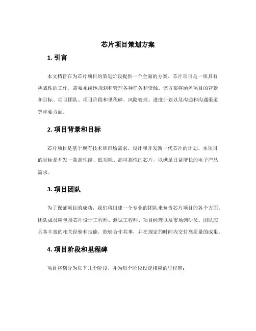 芯片项目策划方案