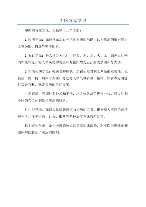 中医各家学说